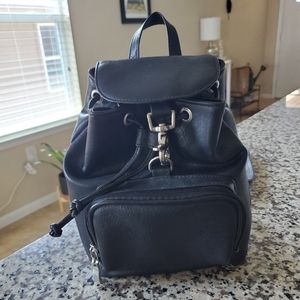 Like New Vintage 90s Vegan Leather Mini Backpack - Black